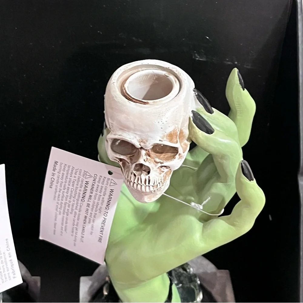 🆕- Martha Stewart Halloween Pedestal Witch Hands Candle Holders